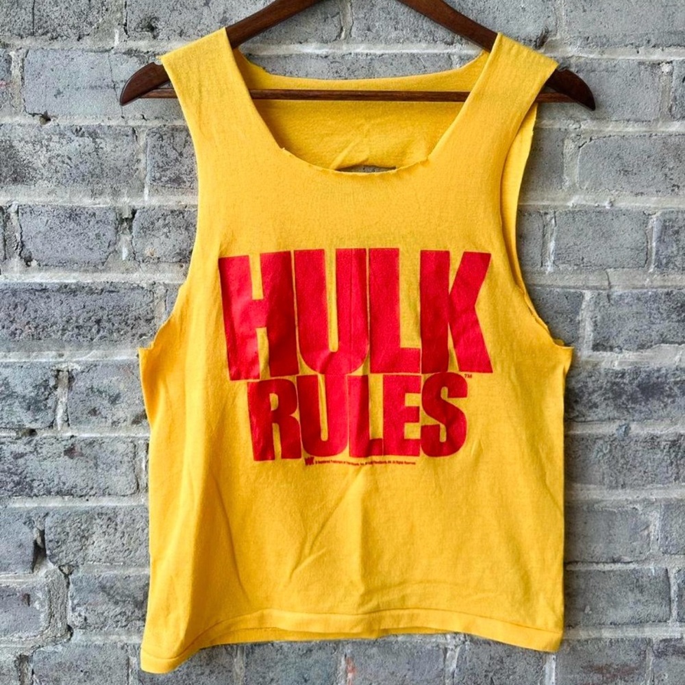 1988 VINTAGE WWF “HULK HOGAN - HULK RULES” SHREDDED WRESTLING TANK!